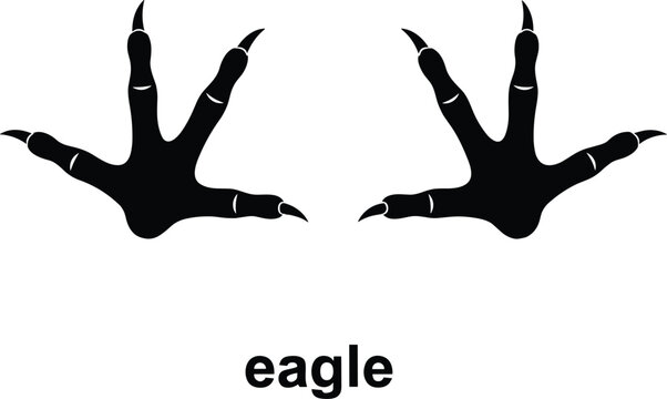 Bold eagle claw silhouette illustration showing sharp talons and powerful bird feet in a strong black vector design