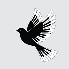 Fototapeta premium Flying Bird Silhouette Art