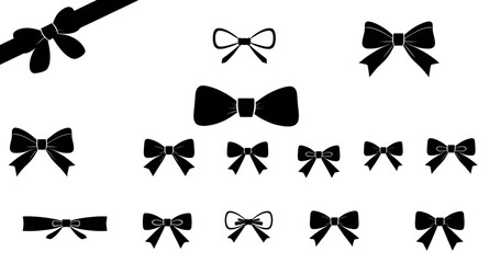 bow, ribbon, bowtie, knot, black, white, monochrome, elegant, classic, fashion, accessory, decor, decoration, gift, present, wrapping, party, wedding, birthday, celebration, holiday, vector, illustrat