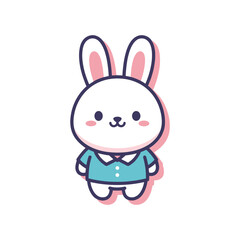 Obraz premium Adorable Cartoon Bunny Character Illustration