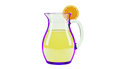 Clear Glass Pitcher with Lemonade and Orange Slice