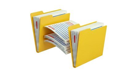Yellow File Folders with Documents