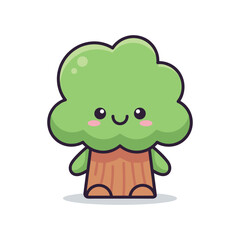 Cute Cartoon Broccoli Character Illustration