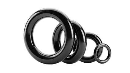 Interlocking Black Rings of Varying Sizes