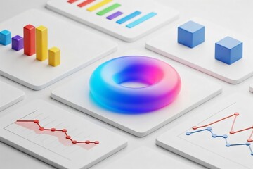 Vibrant business data visualization with colorful graphs