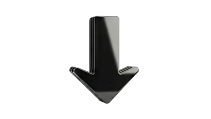 Glossy Black Down Arrow