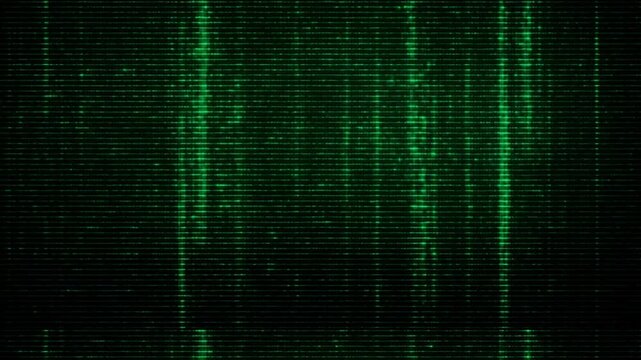 CRT Static Fast Motion Overlay with Green Digital Noise Lines