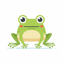 Cartoon frog illustration on white background for graphic design