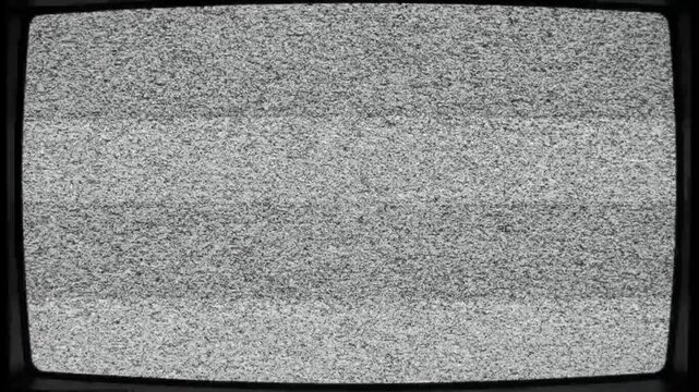 TV Static Fast Motion Background with White Noise and Grain