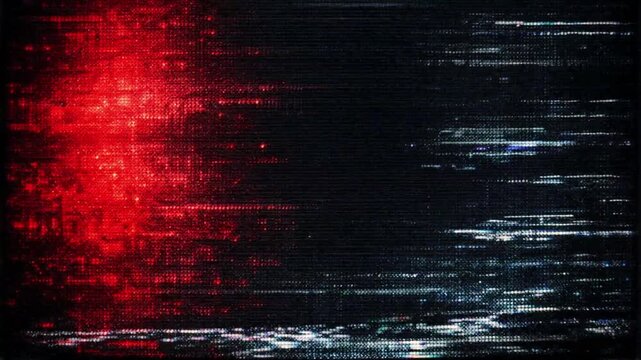 CRT Scanline Fast Motion Background with Red Glitch Noise