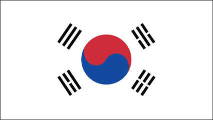 Flag of South Korea Korean Taegukgi National Symbol Banner Illustration