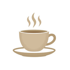 Obraz premium Hot Coffee Cup Vector Icon With Steam.