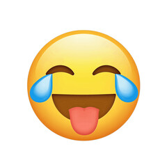 Obraz premium Laughing Emoji Icon With Tears of Joy.