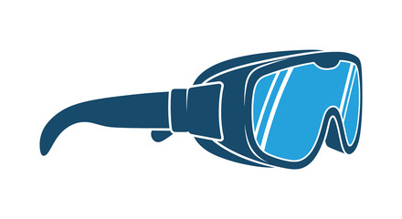 A striking depiction of modern ski goggles in a clean minimalist style silhouette © nhpvect02