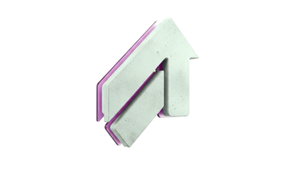 Abstract Concrete Arrow with Purple Accent