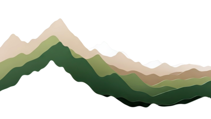Abstract layered mountain range in earthy tones