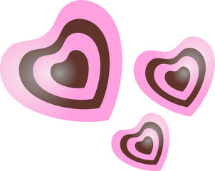 Obraz premium Pink and chocolate heart valentine's day icon 