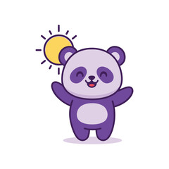 Obraz premium Adorable Cartoon Panda Character Illustration