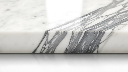 Elegant white marble surface with captivating gray veins showing its luxurious texture and shine