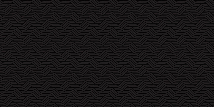 Seigaiha Japanese ornamental wave pattern. Decorative black seamless background.eps 10
