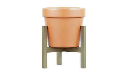 Terracotta Plant Pot on Wooden Stand