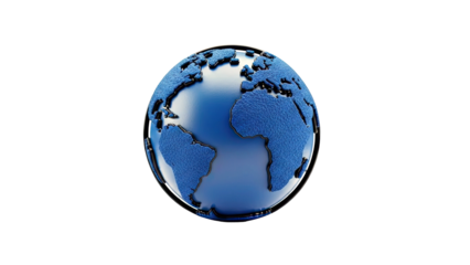 3D Rendering of a Blue Earth Globe