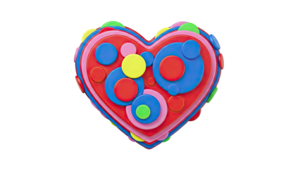 Colorful Heart Sculpture with Overlapping Circles