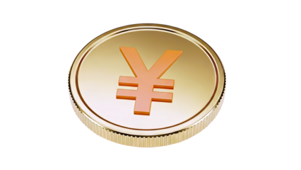 Gold Coin with Japanese Yen Symbol