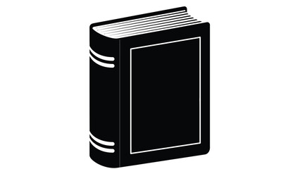 Fototapeta premium Classic black and white hardback book illustration standing upright alone