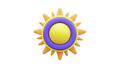 3D Cartoon Sun Icon