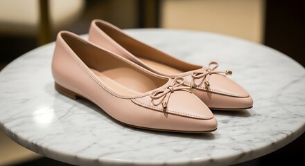 Naklejka premium Ballet Flats on Marble