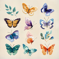 Fototapeta premium 🦋 Pastel Butterfly Swarm in Whispering Dream