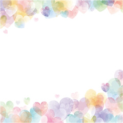 Gentle Pastel Heart Border Illustration for Valentine Design