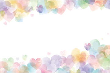 Gentle Pastel Heart Border Illustration for Valentine Design