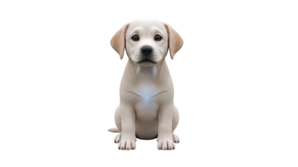 Adorable Labrador puppy sitting attentively