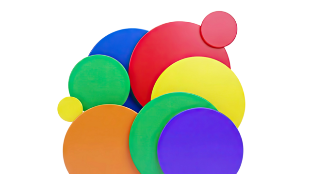 Colorful Geometric Circles Arrangement - Powered by Adobe