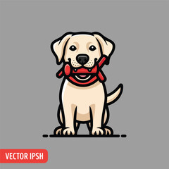 Fototapeta premium Dog with Toy Illustration