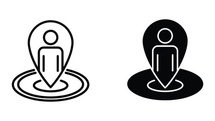 Fototapeta premium Map pin icon with person symbol inside