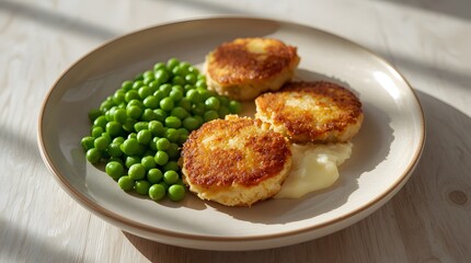 Pea and Potato Cakes Dish