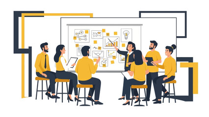 Fototapeta premium Business Meeting: Team Collaboration and Strategy Presentation