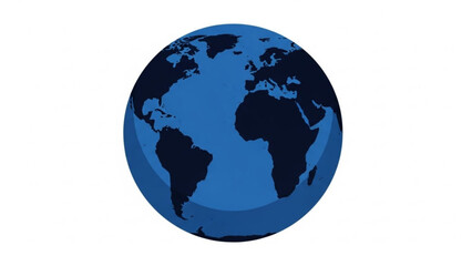 Fototapeta premium Blue globe illustration on white background with world map