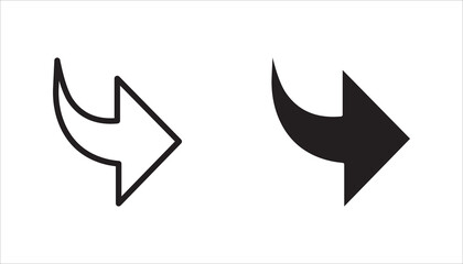 Curved arrow icon set,  Curved arrow symbol	

