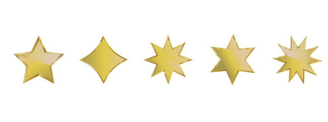 Obraz premium vector golden stars. flat image of a bright yellow star. five pointed star