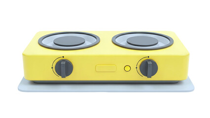 Fototapeta premium Yellow Double Burner Electric Stove