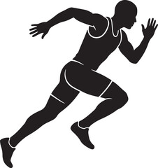 Fototapeta premium Dynamic runner in motion with energetic stride and speed