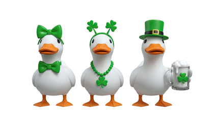Three St. Patrick's Day Ducks