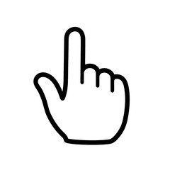 Line icon of a hand pointing upward.