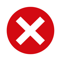 Obraz premium Red and White Cross Icon.