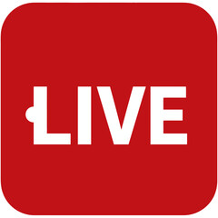 Red App Icon with White Live Text.
