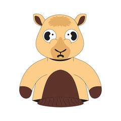 Obraz premium Cute camel animal hand puppet cartoon icon illustration